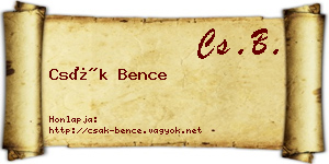 Csák Bence névjegykártya